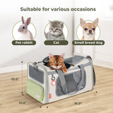 Pawaii Cat Carrier with ID Tag, TSA Airline Approved Soft Sided Collapsible Pet Travel Carrier, Portable Comfortable Convenient Foldable Cat Travel Bag
