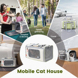 Pawaii Cat Carrier with ID Tag, TSA Airline Approved Soft Sided Collapsible Pet Travel Carrier, Portable Comfortable Convenient Foldable Cat Travel Bag