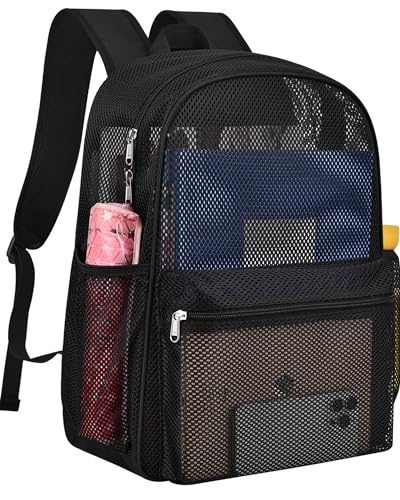 Paxiland Mesh Backpack Lightweight, Heavy Duty See Through Beach Backpack