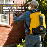 Paxwrenx 4 - Gallon Battery Powered Backpack Sprayer, Compatible with DeWalt 20V MAX, 0 - 90 PSI Adjustable, 100+ Gal Per Charge, Cordless Garden Sprayer for Lawn Care, Tool Only (Battery Not Included)