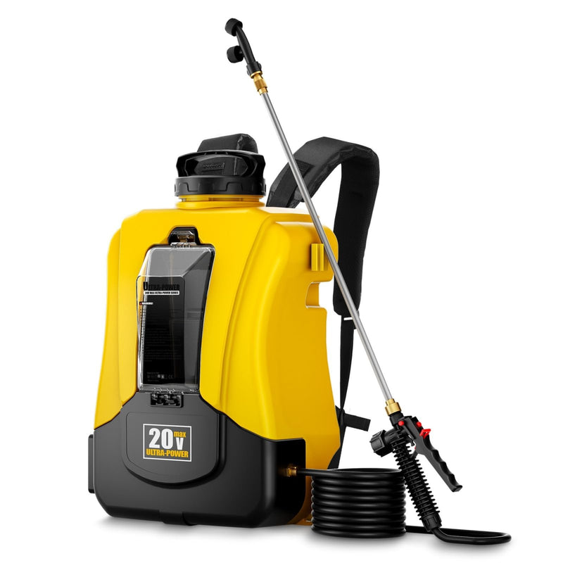 Paxwrenx 4 - Gallon Battery Powered Backpack Sprayer, Compatible with DeWalt 20V MAX, 0 - 90 PSI Adjustable, 100+ Gal Per Charge, Cordless Garden Sprayer for Lawn Care, Tool Only (Battery Not Included)