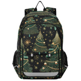 PDZRMY Backpack Christmas Tree Bell Gold for Men Women Travel Laptop Daypack Shoulder Bag Book Bag Cool Funny Cute Backpack with Reflective Strip 12.9 ×17.7 In