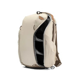 Peak Design Everyday Backpack Zip 15L, Bone, 270 - Degree Zip, Dual Side Pockets, FlexFold Dividers, Fits 15" Laptop, For Camera Carry, Daily Commutes or Travel, Versatile Backpack for Men and Women