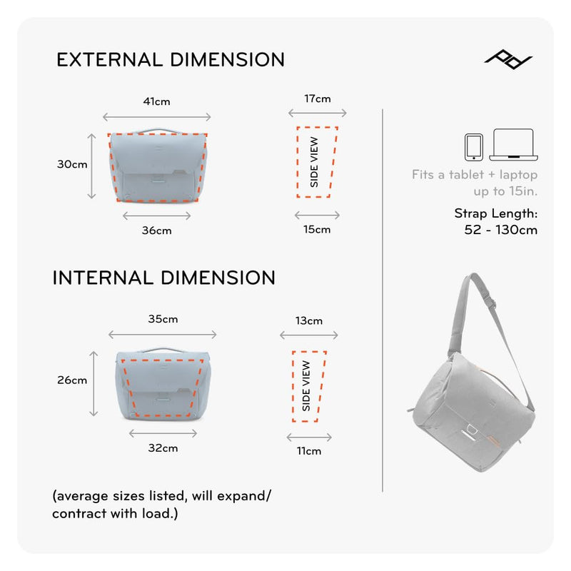 Peak Design Everyday Messenger V3 13L, Kelp, Weatherproof Camera and Work Bag with Laptop Sleeve, Expandable, MagLatch Closure, FlexFold Dividers, Fits 13" Laptop, Messenger Bag for Men and Women