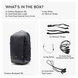 Peak Design Outdoor Backpack 18L, Eclipse, Compact & Lightweight Frameless Daypack, 270 - Degree Rear Zip, Ideal for Day Hikes, Hydration, Camera Carry & Commuting, Versatile Backpack for Men and Women