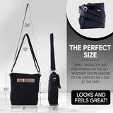 Peak Gear Crossbody Travel Purse with RFID Blocking Pocket and Lifetime Recovery Service. Versatile and Stylish Nylon Shoulder Bag | Black