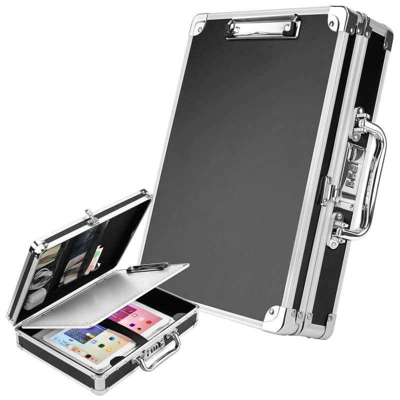 Pechor Clipboard with Storage Combination Lock Briefcase Clipboards Heavy Duty Box Metal Aluminum with Handle, Storage Clipboard Maximum Security, External & Built - in Clip Boards (Upgrade)