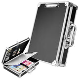 Pechor Clipboard with Storage Combination Lock Briefcase Clipboards Heavy Duty Box Metal Aluminum with Handle, Storage Clipboard Maximum Security, External & Built - in Clip Boards (Upgrade)