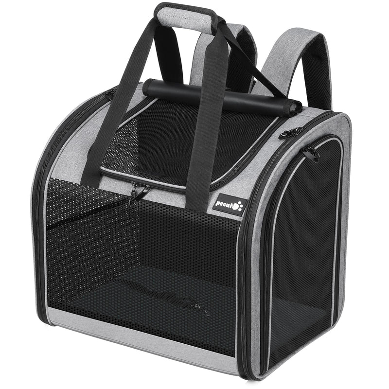 Pecute Cat Backpack with Widened Interior Space, Upgraded Dog Backpack Carrier with Various Ways to Carry, Pet Backpack with Breathable Mesh, Pet Travel Carrier with Soft Padded, Reinforced Support