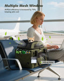 Pecute Expandable Pet Carrier Airline Approved Dog Cat Carrier, Breathable Soft - Sided with Locking Zippers, Pet Travel Bag for Small Dog Cat Anti - Scratch Mesh Leakproof Pee Pad (Dark Green)