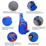 Peicees Medium Sling Backpack Waterproof Unisex Shoulder Bag Chest Crossbody Daypack