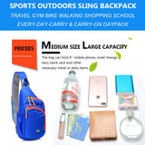 Peicees Medium Sling Backpack Waterproof Unisex Shoulder Bag Chest Crossbody Daypack