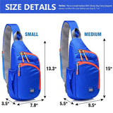 Peicees Medium Sling Backpack Waterproof Unisex Shoulder Bag Chest Crossbody Daypack
