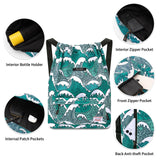 Peicees Waterproof Drawstring Sport Bag Lightweight Sackpack Backpack for Men and Women (Sea Wave)