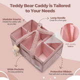 PeraBella Baby Diaper Caddy Organizer with Handle, Boy & Girl Shower Gift Basket, Portable Diaper Storage Basket Bin for Wipes, Newborn Baby Essentials Registry Search Must Haves, Car Caddy Organizer