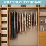 Perber Garment Bags for Hanging Clothes, 6 PCs All Clear Garment Bag, Plastic Dustproof Suit Bag, Coat Protector Zippered Garment Covers for Closet Storage and Travel - 24'' x 40''/6 Pack