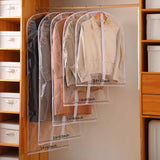 Perber Garment Bags for Hanging Clothes, 6 PCs All Clear Garment Bag, Plastic Dustproof Suit Bag, Coat Protector Zippered Garment Covers for Closet Storage and Travel - 24'' x 40''/6 Pack