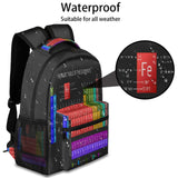 Periodic Table Backpacks for Girls Boys, Chemistry Elements Travel Backpack Laptop Backpack Waterproof School Backpack Bookbags for Teens Kids Backpack with Multiple Pocket Hiking Daypack Casual Bag