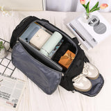 Personalized Duffel Bag Custom Sport Gym Travel Bags Embroidered Name Text Customized Dry Wet Separated Weekend Waterproof Bag for Women Men (A - Black)