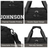 Personalized Duffel Bag Custom Sport Gym Travel Bags Embroidered Name Text Customized Dry Wet Separated Weekend Waterproof Bag for Women Men (A - Black)