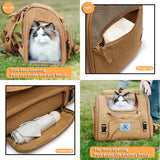 Pet Backpack Carrier for Small Dogs Medium Cats, Puppies,Breathable and Collapsible Design, Portable Travel Bag for Bearded Dragon,Rabbit Cage (Brown +Two - Shoulder, Small)