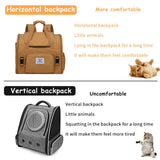 Pet Backpack Carrier for Small Dogs Medium Cats, Puppies,Breathable and Collapsible Design, Portable Travel Bag for Bearded Dragon,Rabbit Cage (Brown +Two - Shoulder, Small)