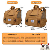 Pet Backpack Carrier for Small Dogs Medium Cats, Puppies,Breathable and Collapsible Design, Portable Travel Bag for Bearded Dragon,Rabbit Cage (Brown +Two - Shoulder, Small)
