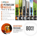 PetraTools 3 Gallon Battery Powered Backpack Sprayer in Lawn and Garden - HD3000 - Long Battery Life & Padded Straps for Comfort - Electric Sprayer w/ 6 Spray Nozzles & 80PSI (3 Gallon)