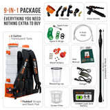 PetraTools Battery Powered Backpack Sprayer 4 Gallon - 6 Hours Long Battery Life & Padded Straps for Comfort - HD4000 Electric Backpack Garden Sprayer with 6 Spray Nozzles & 90PSI Adjustable Pressure