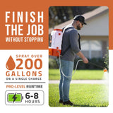 PetraTools Battery Powered Backpack Sprayer 4 Gallon - 6 Hours Long Battery Life & Padded Straps for Comfort - HD4000 Electric Backpack Garden Sprayer with 6 Spray Nozzles & 90PSI Adjustable Pressure