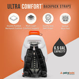 PetraTools Powered Backpack Sprayer with Custom Fitted Cart and 100 Foot Commercial Hose, 2 Hoses Included, Commercial Quality Heavy Duty Sprayer (6.5 Gallon Cart)