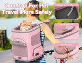 PETSFIT Pet Carrier Backpack with Upgraded Waist Protection, Cat Carrier Backpack Designed for Small Dogs/Cats, Fully Ventilated Collapsible Dog Backpack for Outdoor Traveling Hiking Camping, Pink