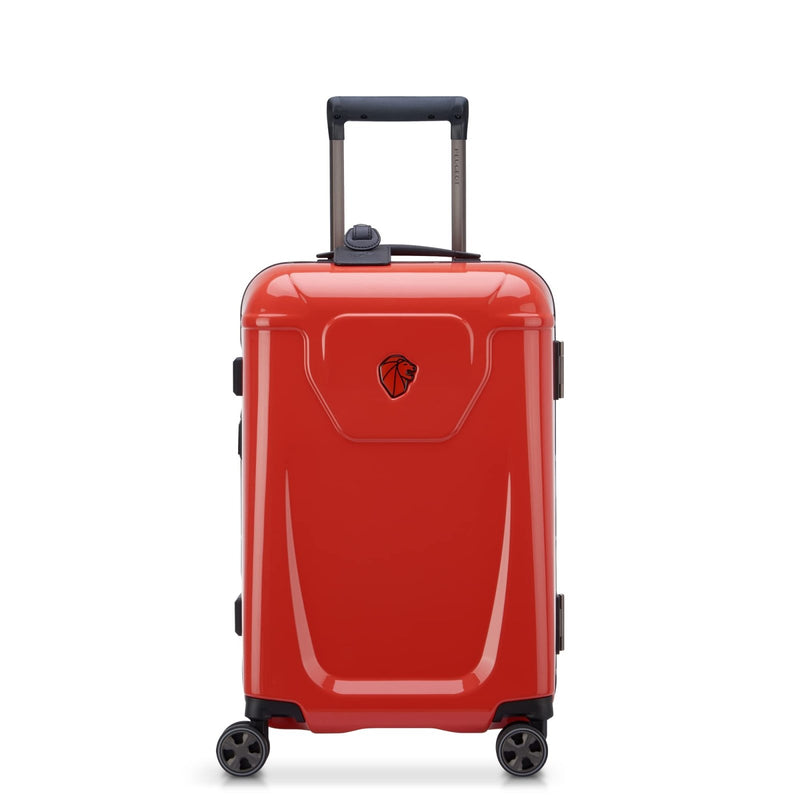 Peugeot Voyages Hardside Luggage with Spinner Wheels, Glossy Red, Carry - On 19 Inch