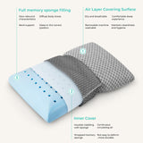PEUJEW Travel Pillow Memory Foam Pillows, Camping Pillow - Compressible Medium Firm, Breathable Cover, Ideal Backpacking Hiking, Bed Pillows, Airplane and Car (Light Grey, S)