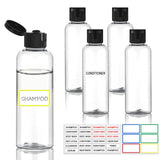 Pfesuqo 5 Pack 3.4 oz Travel Bottles for Toiletries, TSA Approved Leak Proof Refillable Travel Size Containers, Clear Plastic Shampoo Bottles for Lotion Conditioner