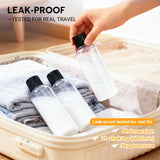 Pfesuqo 5 Pack 3.4 oz Travel Bottles for Toiletries, TSA Approved Leak Proof Refillable Travel Size Containers, Clear Plastic Shampoo Bottles for Lotion Conditioner