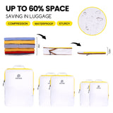 PFEYRPK Lightweight Compression Packing Cubes for Suitcases, Compressible Expandable Travel Packing Organizer with Clear Toiletries and Backpack Bag, Travel Essentials for Carry on Luggage 7 Set