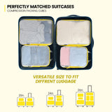 PFEYRPK Premium Compression Packing Cubes with See Through Mesh for Suitcases, Expandable Travel Packing Organizers with Shoe bag, Backpack,Cable Bag 7 Set.