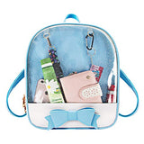 PG6 FF1 Candy Leather Bow Backpack Clear Beach Girls Bag Ita Bag