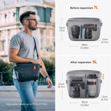 PGYTECH OneMo Sling Camera Bag 7L - 9L, waterproof Crossbody Camera Shoulder Bag for Photographers Travel, DSLR Camera Bag for Sony/Canon/Nikon/DJI Mavic/Mirrorless/Tripod/Laptop