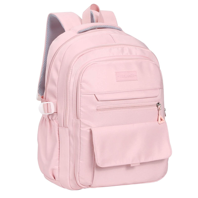Phaoullzon Girls School Backpack for Boys, College Aesthetic Laptop Bookbag for Travel,Pink