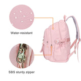 Phaoullzon Girls School Backpack for Boys, College Aesthetic Laptop Bookbag for Travel,Pink