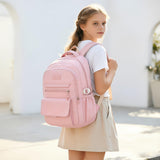 Phaoullzon Girls School Backpack for Boys, College Aesthetic Laptop Bookbag for Travel,Pink