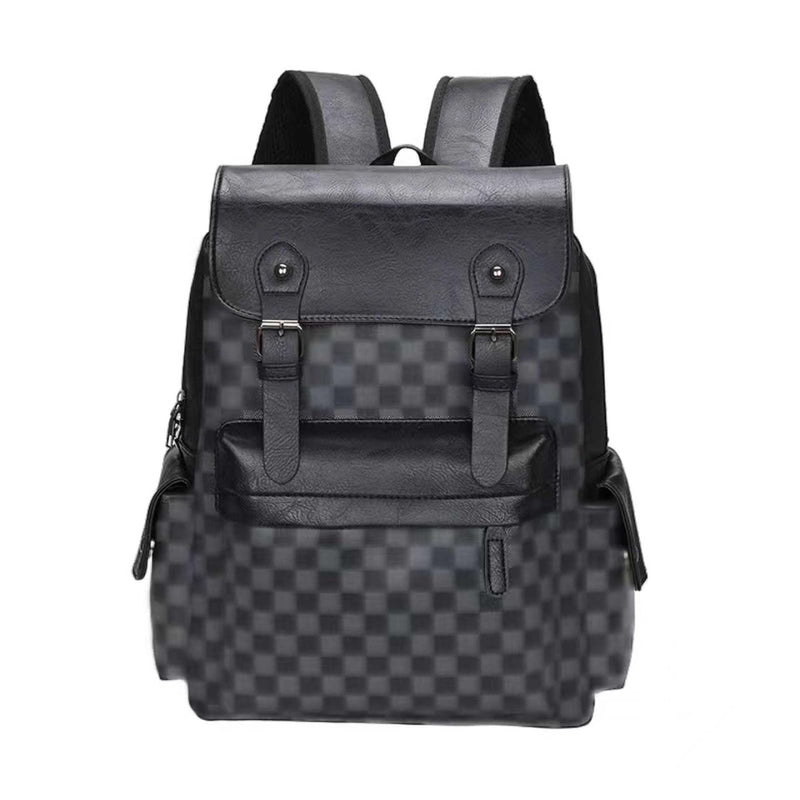 PHIREE School Schoolbag Laptop Backpack Business Leisure PU Leather Travel Bag Multi functional Shoulders Bag (Black 2), AD - 895