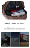 PHIREE School Schoolbag Laptop Backpack Business Leisure PU Leather Travel Bag Multi functional Shoulders Bag (Black 2), AD - 895