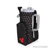 Picnic TIME Disney Mickey Mouse Eclipse 40 oz Tumbler Tote, Tumbler Carrier Crossbody Bag with Strap, Water Bottle Holder with Phone Pocket for 40 oz Tumblers (Black with Polka Dots)