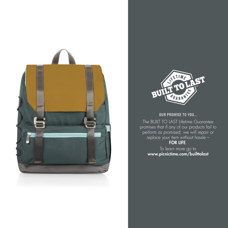 PICNIC TIME OTG Traverse Backpack Cooler, Modern Backpack Cooler with 28 - Can Capacity, Fully Insulated Outdoor Bag with Water Resistant Interior, Pockets, Straps, and Bottle Opener, (Mustard Yellow)