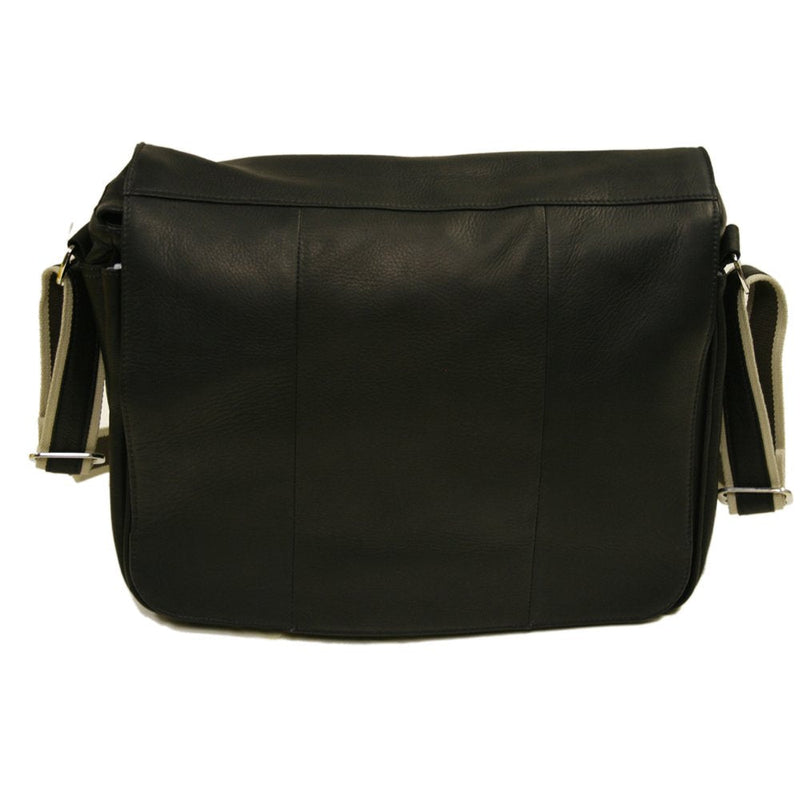 Piel Leather Expandable Messenger Bag, Black, One Size