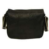Piel Leather Expandable Messenger Bag, Black, One Size