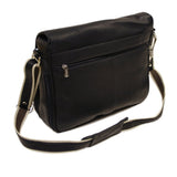 Piel Leather Expandable Messenger Bag, Black, One Size